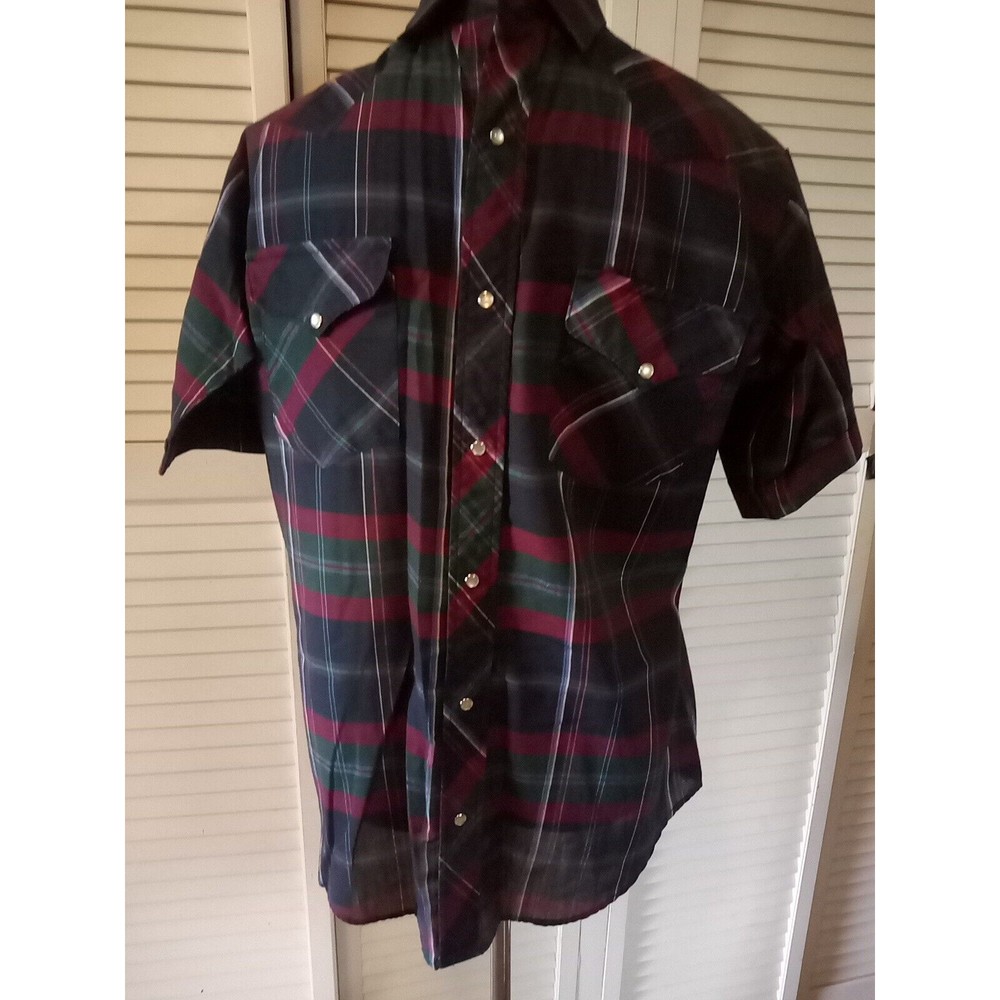 Vintage Ruddock Pearl Snap Made In USA Pearl Snap Short Sleeve 16 Rancher